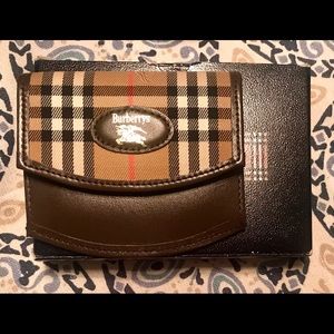 Vintage Burberry Coin or Card Case W/Box